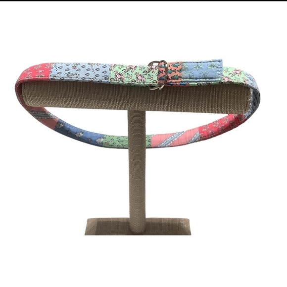 VINEYARD VINES Logo Patchwork Cotton Double D Ring Belt - 35 Inches - Picture 2 of 11